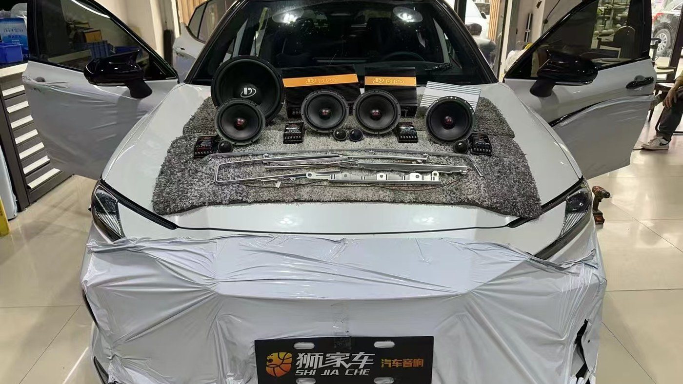 丰田陆放三分频改装、DSP调音、低音功放、10寸低音炮、尾箱隔音案例封面